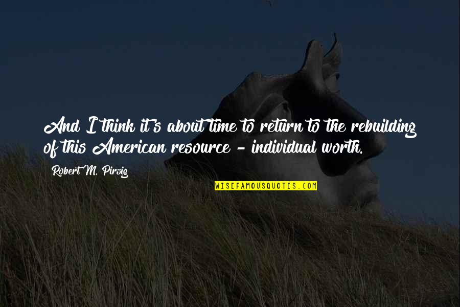 Best Rebuilding Quotes By Robert M. Pirsig: And I think it's about time to return