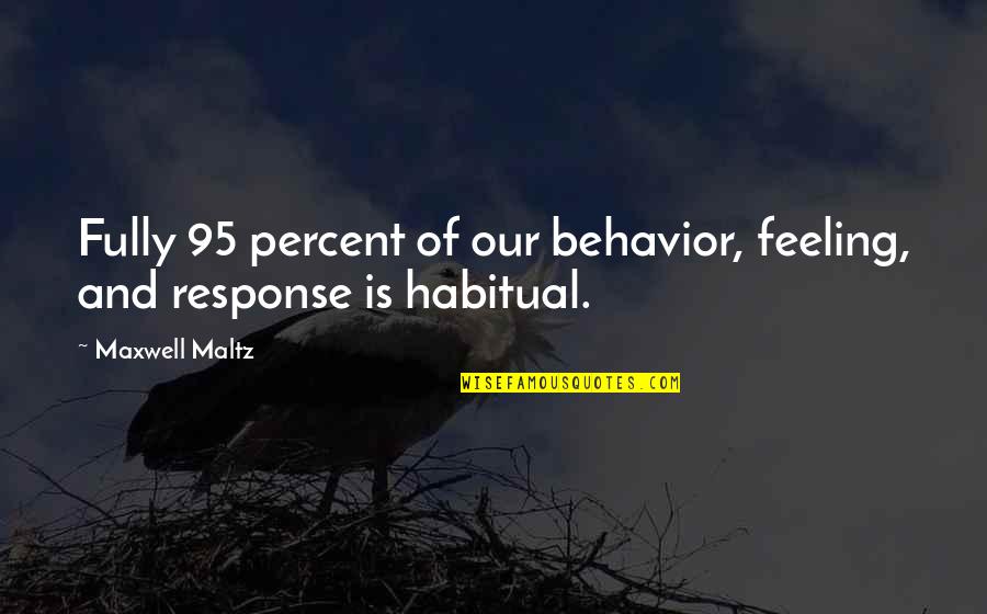 Best Response Quotes By Maxwell Maltz: Fully 95 percent of our behavior, feeling, and