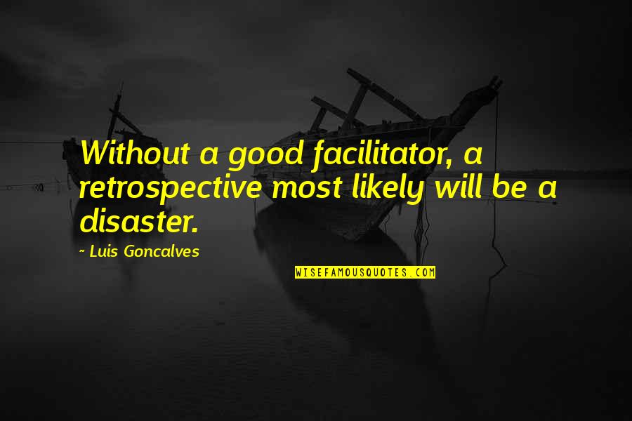 Best Retrospective Quotes By Luis Goncalves: Without a good facilitator, a retrospective most likely