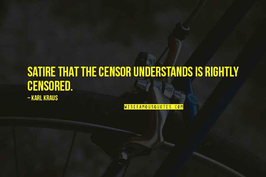 Best Retweet Quotes By Karl Kraus: Satire that the censor understands is rightly censored.