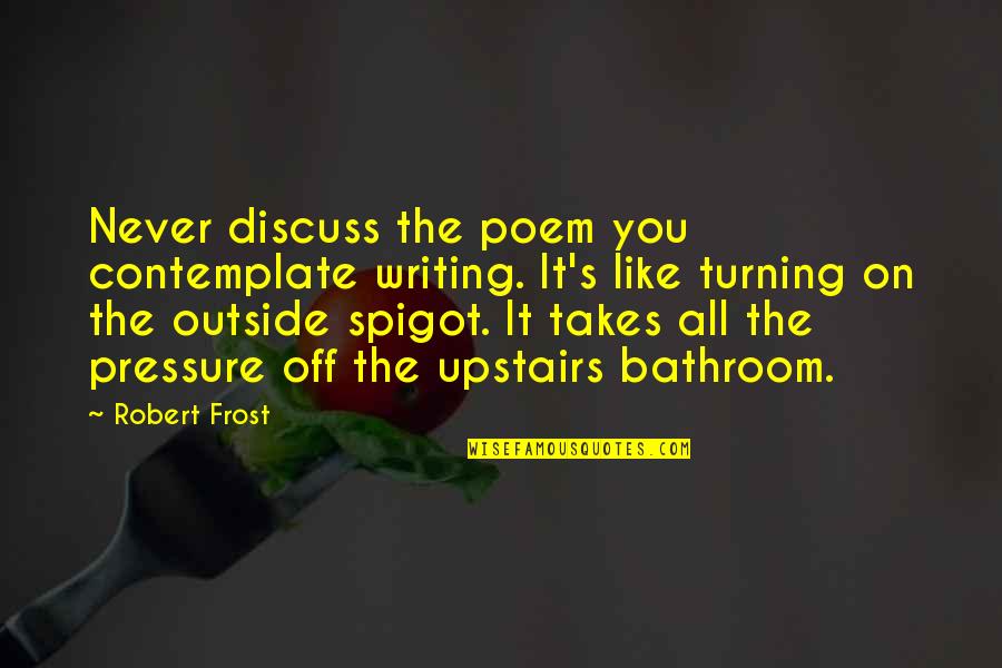 Best Robert Frost Poem Quotes By Robert Frost: Never discuss the poem you contemplate writing. It's Best Robert Frost Poem Quotes By Robert Frost: Never discuss the poem you contemplate writing. It's