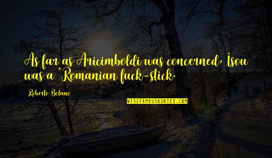 Best Romanian Quotes By Roberto Bolano: As far as Aricimboldi was concerned, Isou was