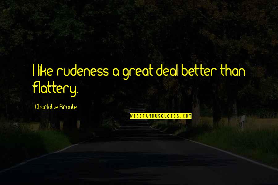 Best Rudeness Quotes By Charlotte Bronte: I like rudeness a great deal better than