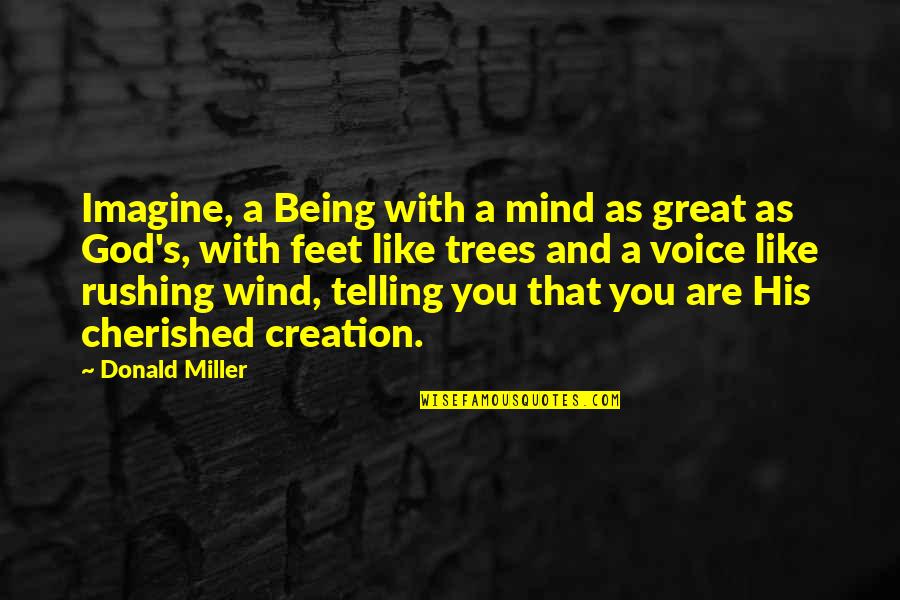Best Rushing Quotes By Donald Miller: Imagine, a Being with a mind as great