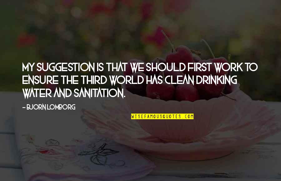 Best Sanitation Quotes By Bjorn Lomborg: My suggestion is that we should first work