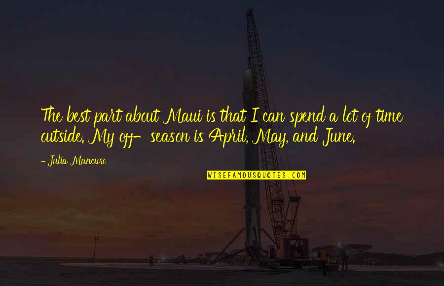 Best Season Quotes By Julia Mancuso: The best part about Maui is that I