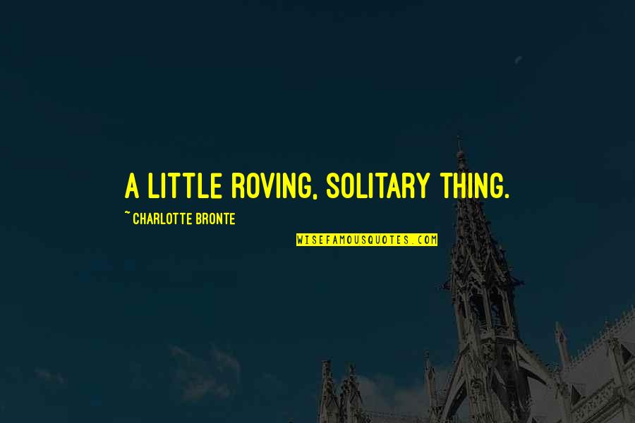 Best Senior Farewell Quotes By Charlotte Bronte: A little roving, solitary thing.