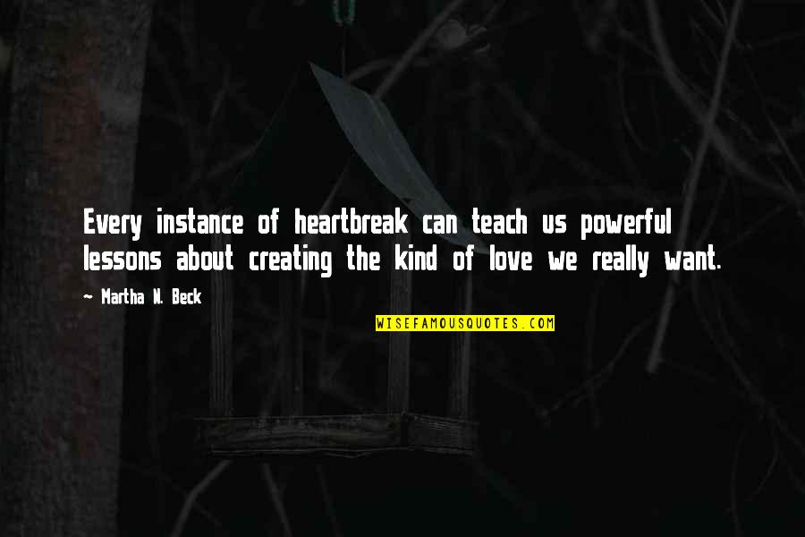 Best Sera Quotes By Martha N. Beck: Every instance of heartbreak can teach us powerful