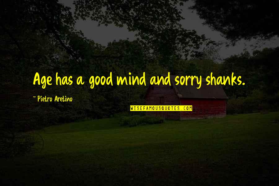 Best Shanks Quotes By Pietro Aretino: Age has a good mind and sorry shanks.