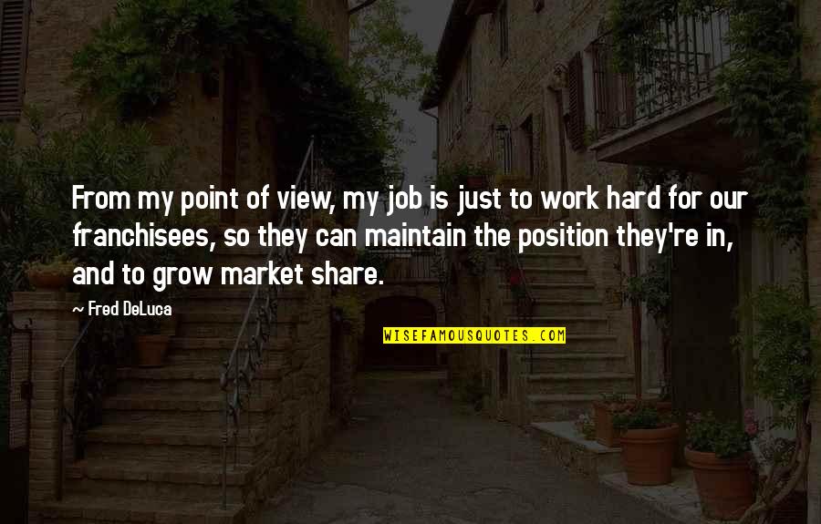 Best Share Market Quotes By Fred DeLuca: From my point of view, my job is Best Share Market Quotes By Fred DeLuca: From my point of view, my job is
