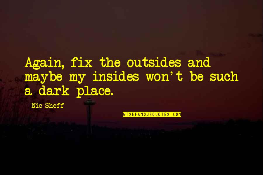 Best Sheff G Quotes By Nic Sheff: Again, fix the outsides and maybe my insides