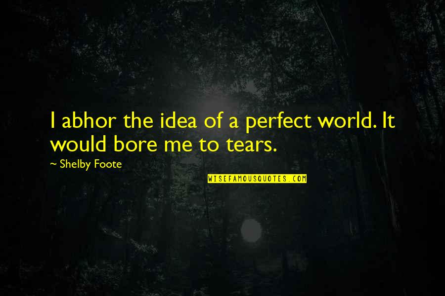 Best Shelby Foote Quotes By Shelby Foote: I abhor the idea of a perfect world.