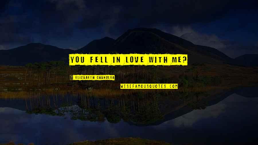 Best Short But Meaningful Quotes By Elizabeth Chandler: You fell in love with me?