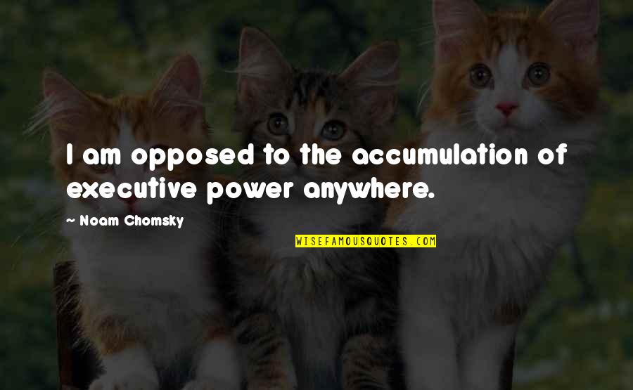 Best Short Sassy Quotes By Noam Chomsky: I am opposed to the accumulation of executive