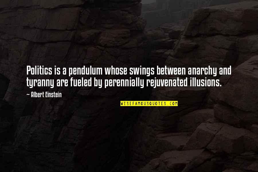 Best Short Travel Quotes By Albert Einstein: Politics is a pendulum whose swings between anarchy