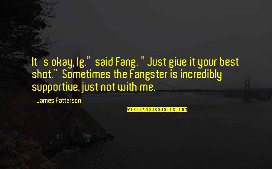 Best Shot Quotes By James Patterson: It's okay, Ig." said Fang. "Just give it