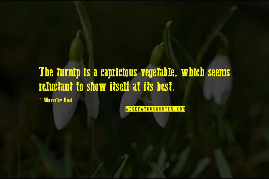 Best Shows Quotes By Waverley Root: The turnip is a capricious vegetable, which seems
