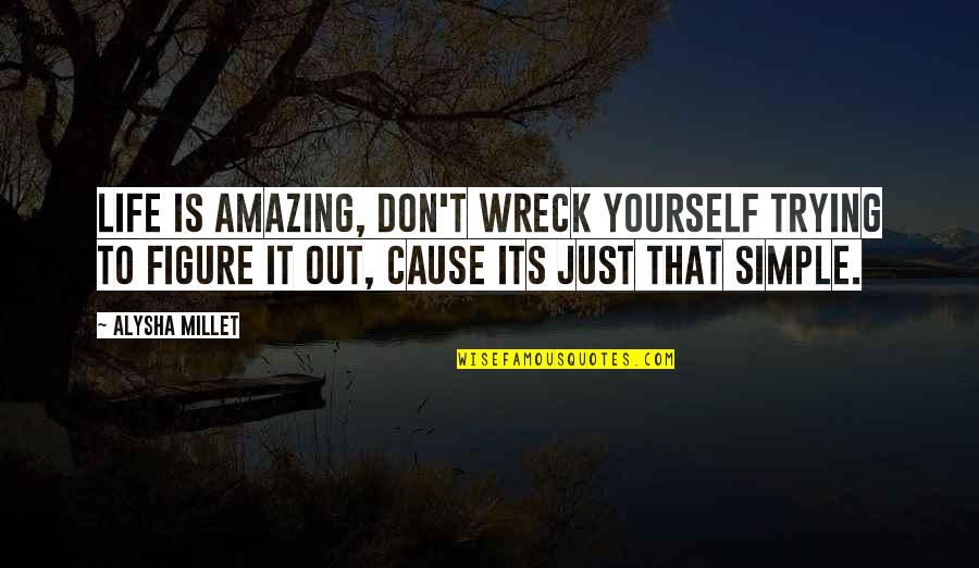 Best Simple Living Quotes By Alysha Millet: Life is amazing, don't wreck yourself trying to