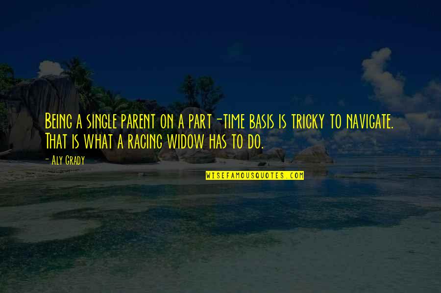 Best Single Parent Quotes By Aly Grady: Being a single parent on a part-time basis