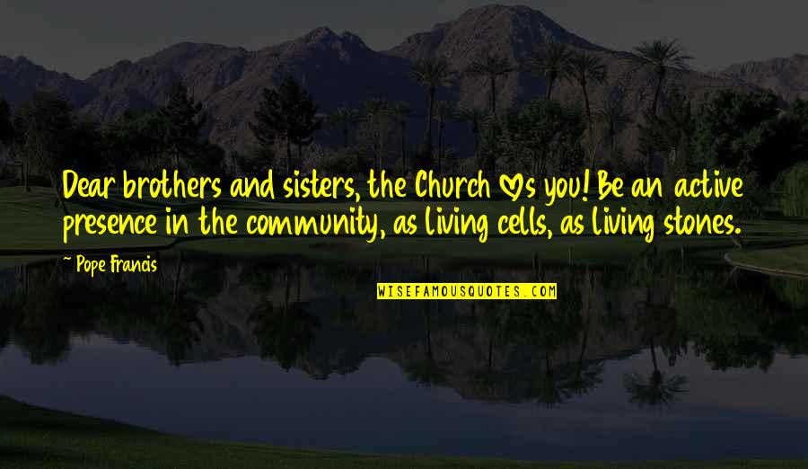 Best Sisters And Brothers Quotes By Pope Francis: Dear brothers and sisters, the Church loves you!