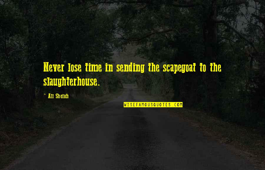 Best Slaughterhouse Quotes By Ali Sheikh: Never lose time in sending the scapegoat to