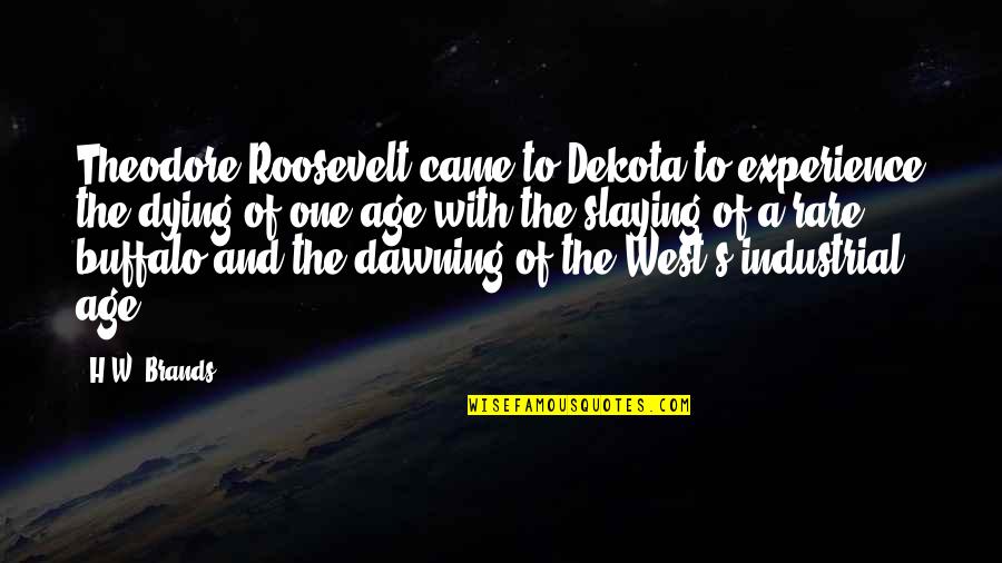 Best Slaying Quotes By H.W. Brands: Theodore Roosevelt came to Dekota to experience the