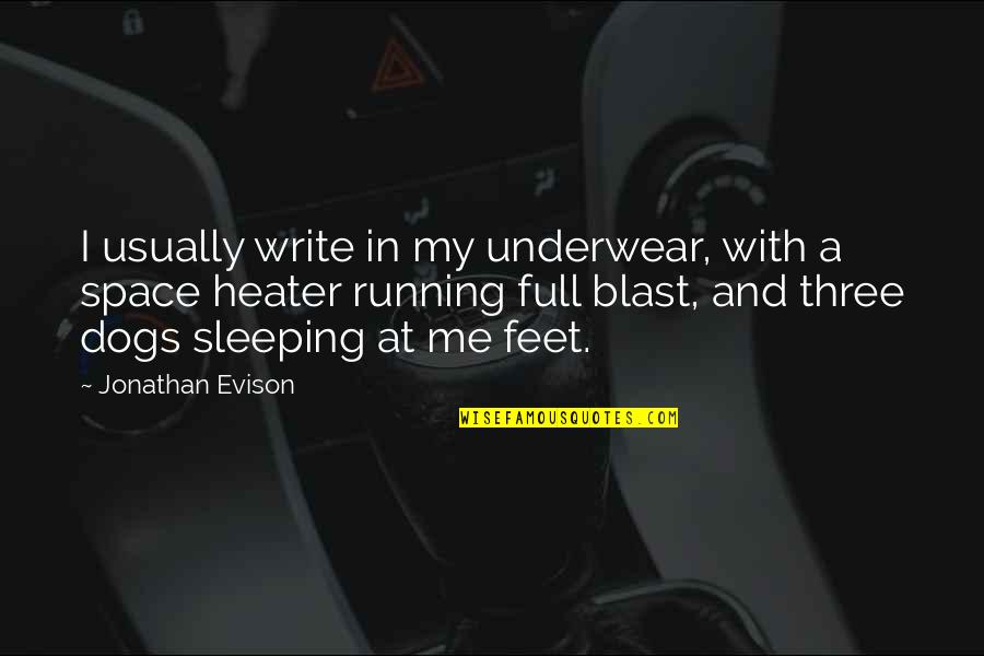 Best Sleeping Dogs Quotes By Jonathan Evison: I usually write in my underwear, with a