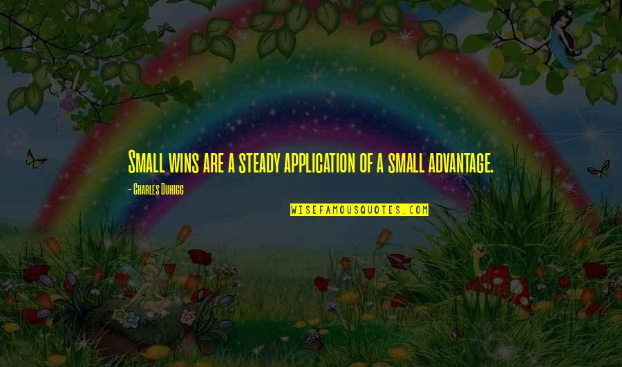 Best Small Attitude Quotes By Charles Duhigg: Small wins are a steady application of a