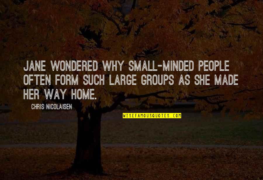 Best Small Minded Quotes By Chris Nicolaisen: Jane wondered why small-minded people often form such Best Small Minded Quotes By Chris Nicolaisen: Jane wondered why small-minded people often form such