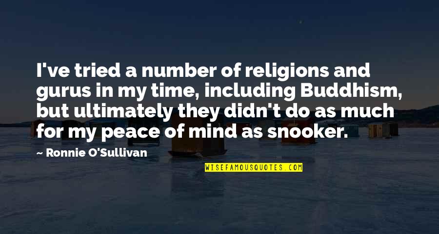 Best Snooker Quotes By Ronnie O'Sullivan: I've tried a number of religions and gurus