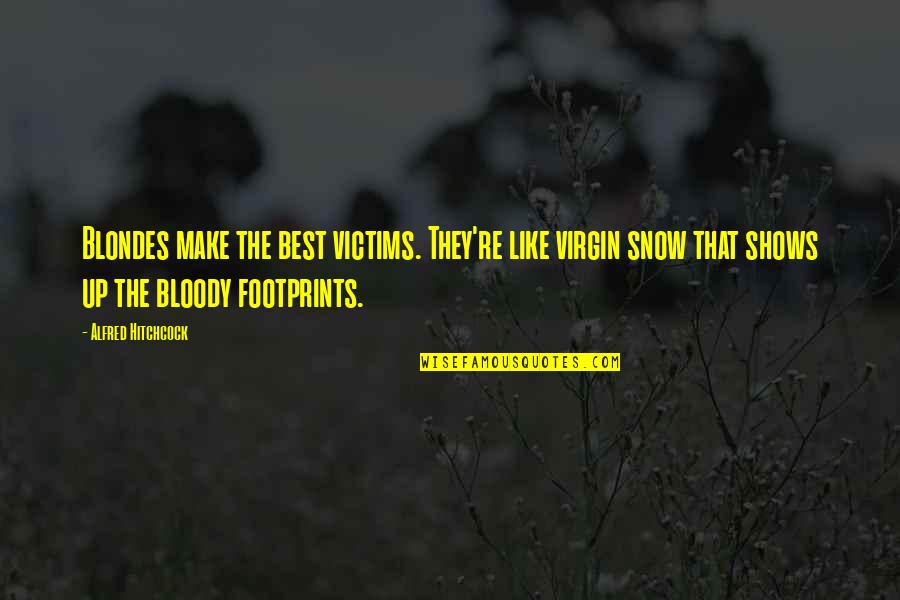 Best Snow Quotes By Alfred Hitchcock: Blondes make the best victims. They're like virgin