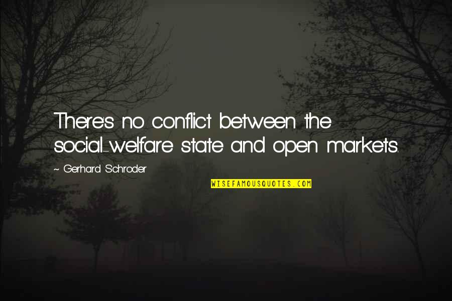 Best Social Welfare Quotes By Gerhard Schroder: There's no conflict between the social-welfare state and