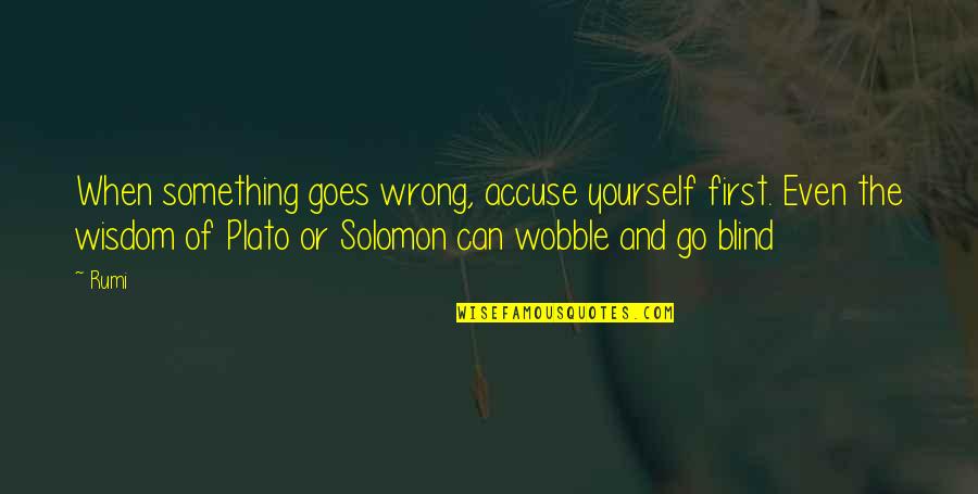 Best Solomon Quotes By Rumi: When something goes wrong, accuse yourself first. Even