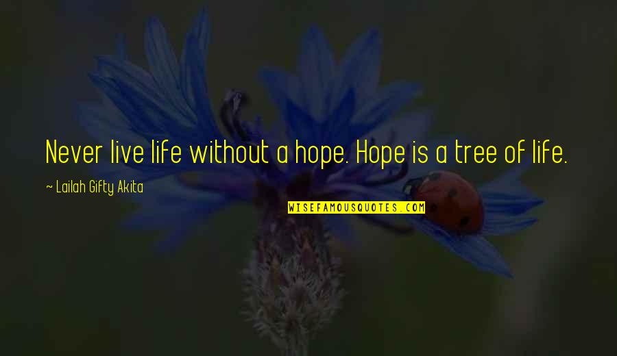 Best Sora Quotes By Lailah Gifty Akita: Never live life without a hope. Hope is