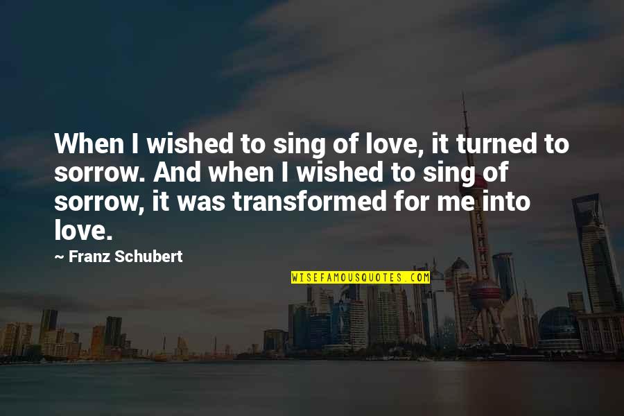 Best Sorrow Love Quotes By Franz Schubert: When I wished to sing of love, it