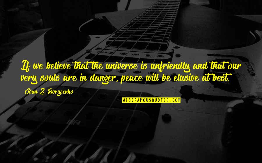 Best Soul Quotes By Joan Z. Borysenko: If we believe that the universe is unfriendly