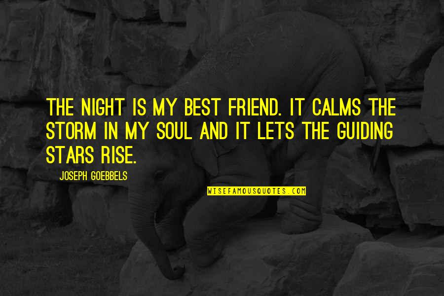 Best Soul Quotes By Joseph Goebbels: The night is my best friend. It calms