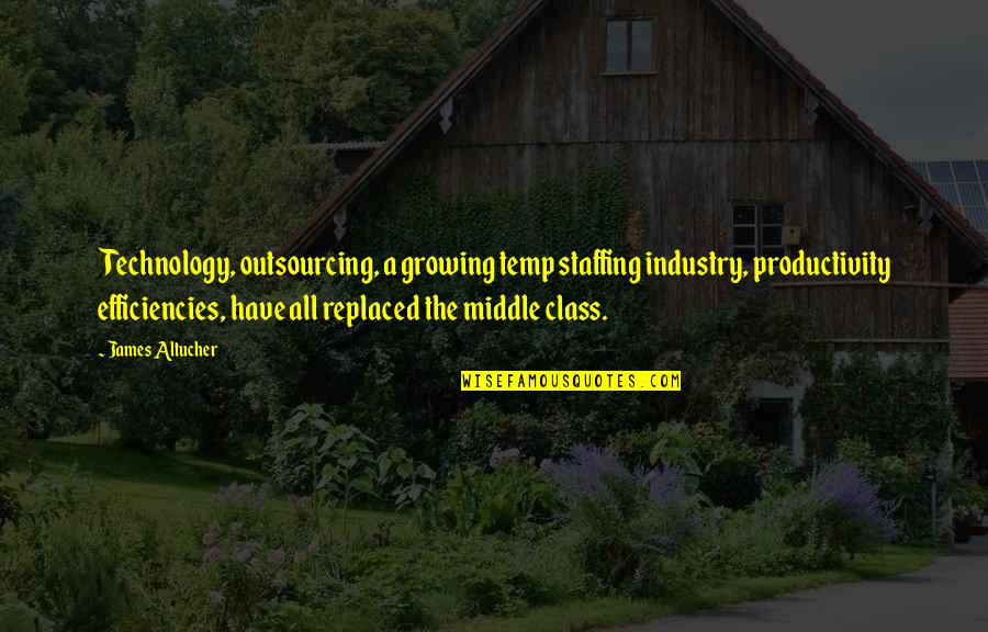 Best Staffing Quotes By James Altucher: Technology, outsourcing, a growing temp staffing industry, productivity