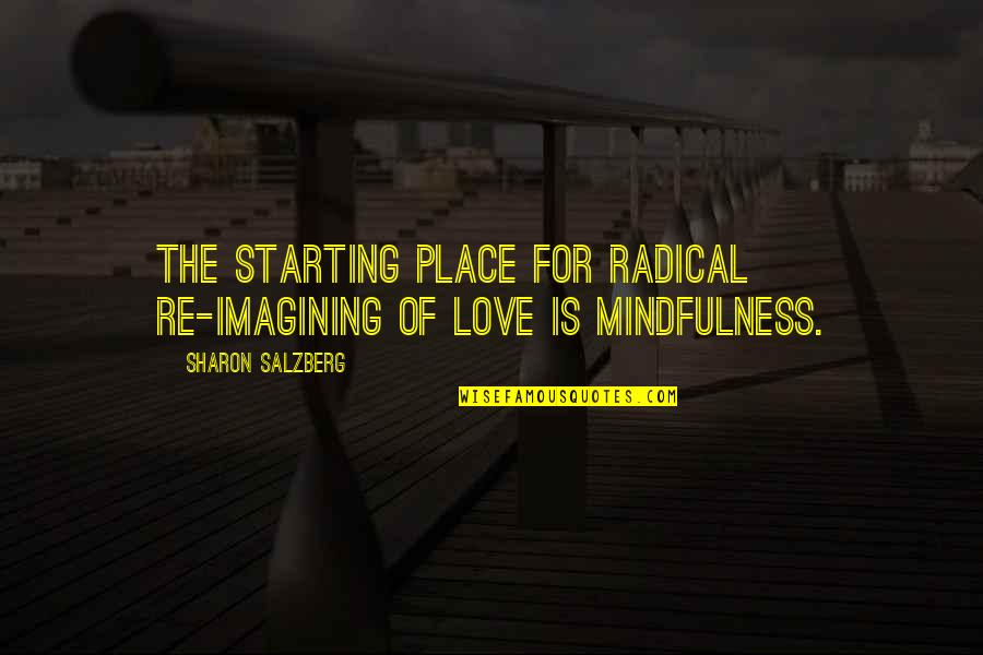 Best Starting Love Quotes By Sharon Salzberg: The starting place for radical re-imagining of love