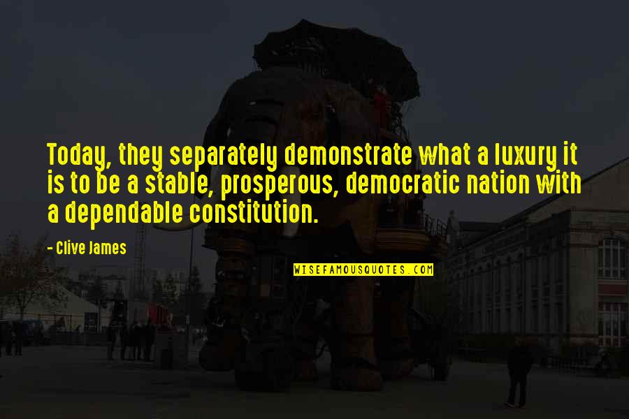 Best Stenographer Quotes By Clive James: Today, they separately demonstrate what a luxury it