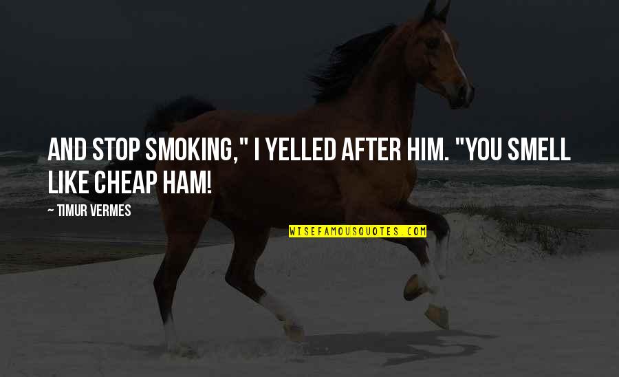 Best Stop Smoking Quotes By Timur Vermes: And stop smoking," I yelled after him. "You