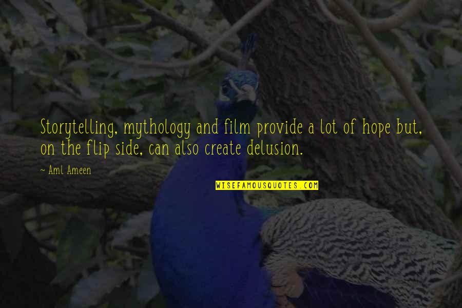Best Storytelling Quotes By Aml Ameen: Storytelling, mythology and film provide a lot of Best Storytelling Quotes By Aml Ameen: Storytelling, mythology and film provide a lot of