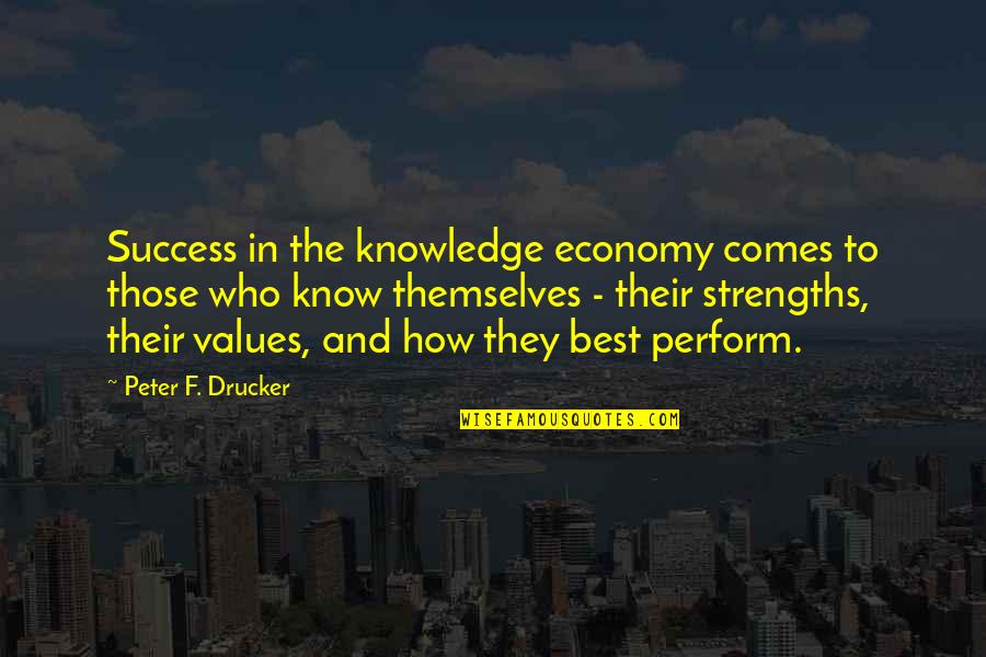 Best Success Quotes By Peter F. Drucker: Success in the knowledge economy comes to those