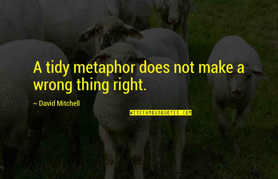 Best Successories Quotes By David Mitchell: A tidy metaphor does not make a wrong