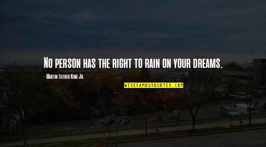 Best Sully Quotes By Martin Luther King Jr.: No person has the right to rain on