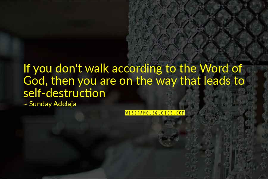 Best Sunday Inspirational Quotes By Sunday Adelaja: If you don't walk according to the Word