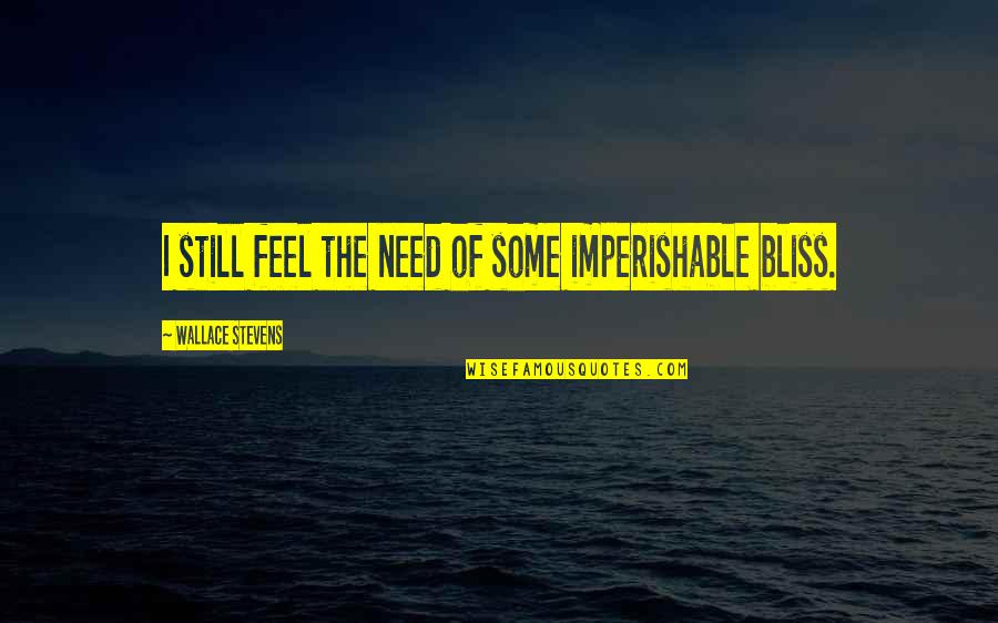 Best Sunday Morning Quotes By Wallace Stevens: I still feel the need of some imperishable