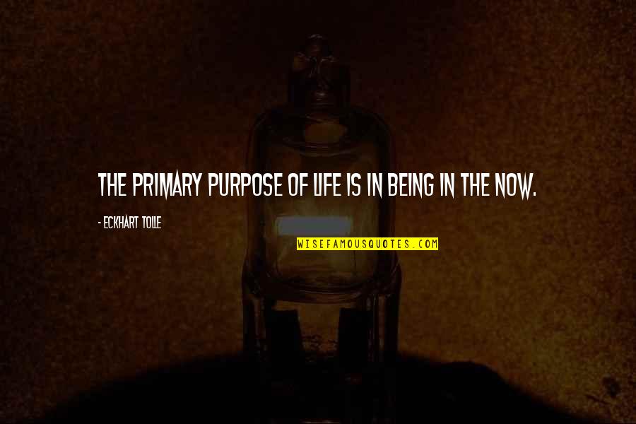 Best Swaggy P Quotes By Eckhart Tolle: The primary purpose of life is in being
