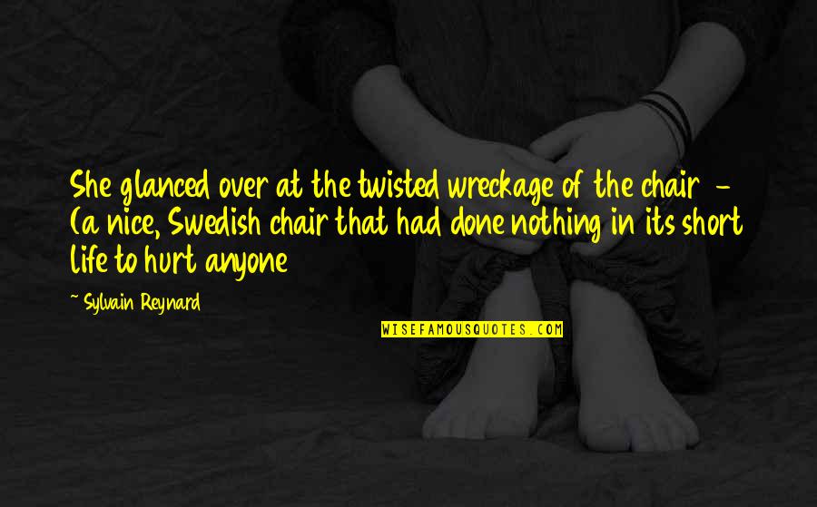 Best Swedish Quotes By Sylvain Reynard: She glanced over at the twisted wreckage of