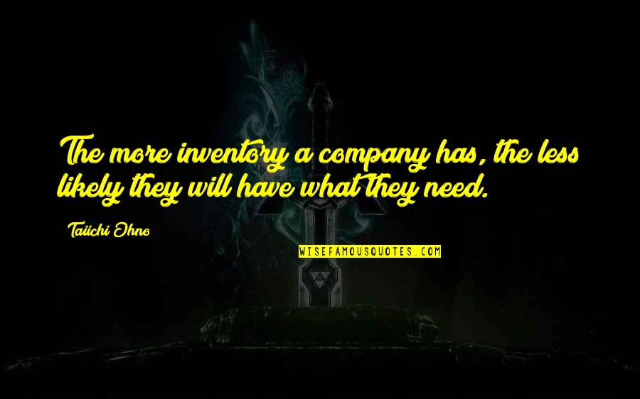 Best Taiichi Ohno Quotes By Taiichi Ohno: The more inventory a company has, the less